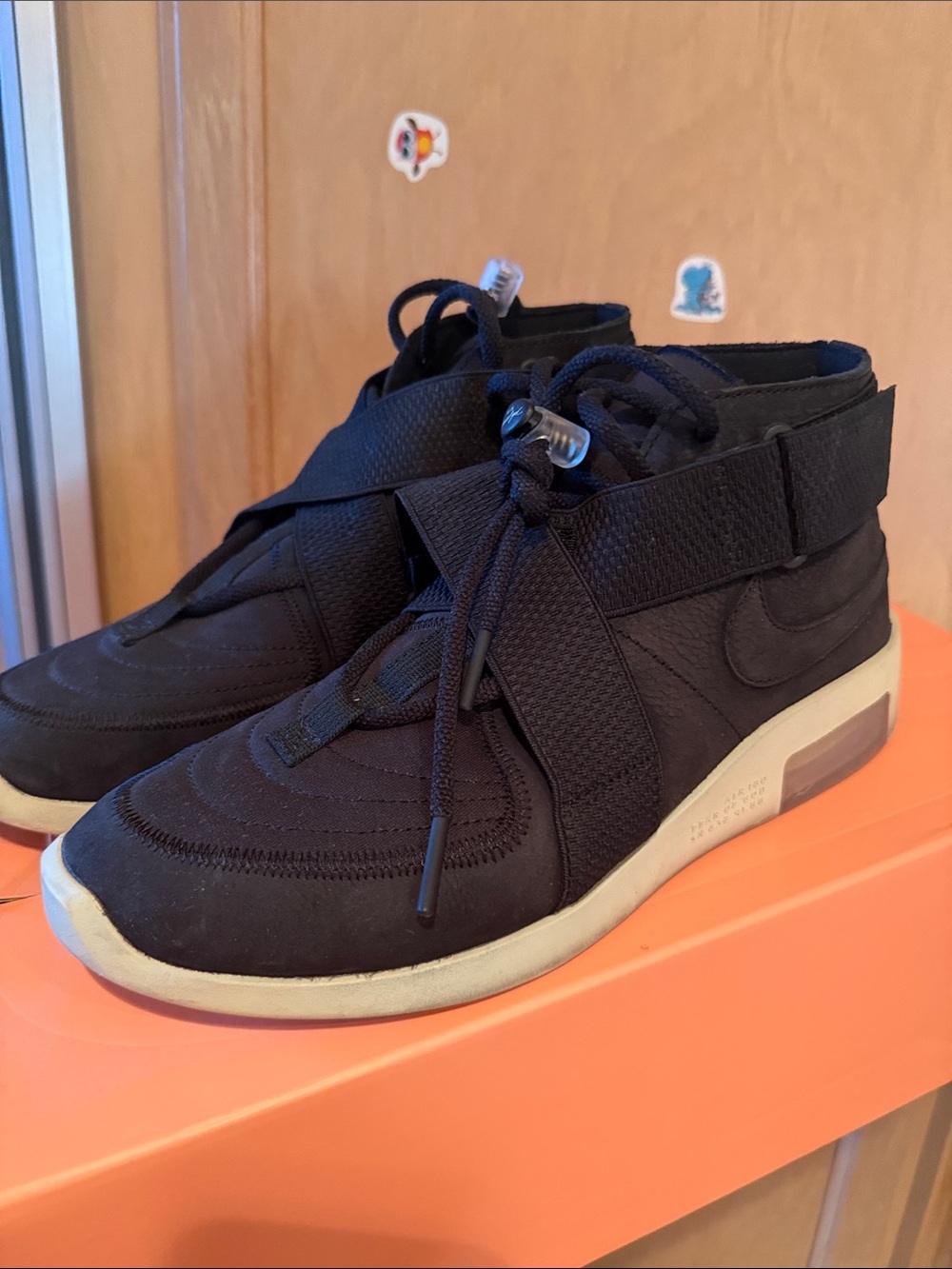 Nike Air Fear Of God 1 Raid Sneakers in Black Polyester Size US 9